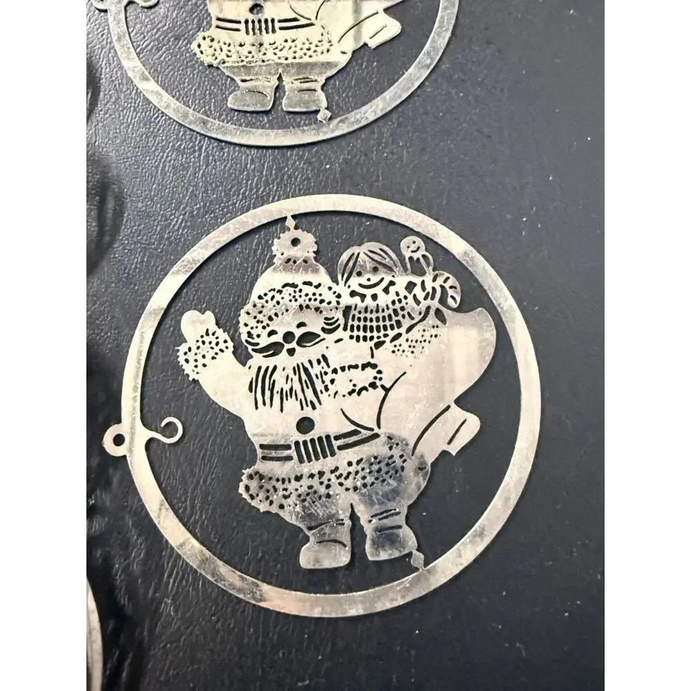 Vintage Oneida Silver Trimmer Silverplate Christmas Ornament Lot Santa Reindeer
